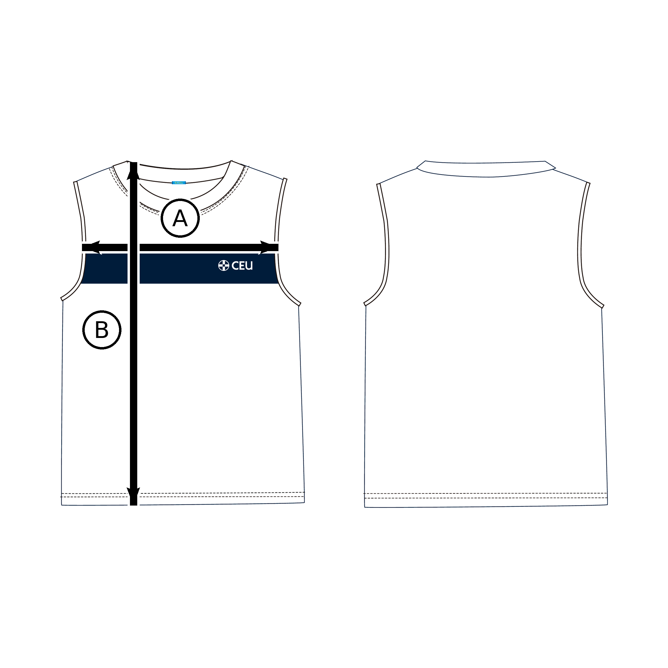 Guía de tallas 4289 – Camiseta baloncesto blanca