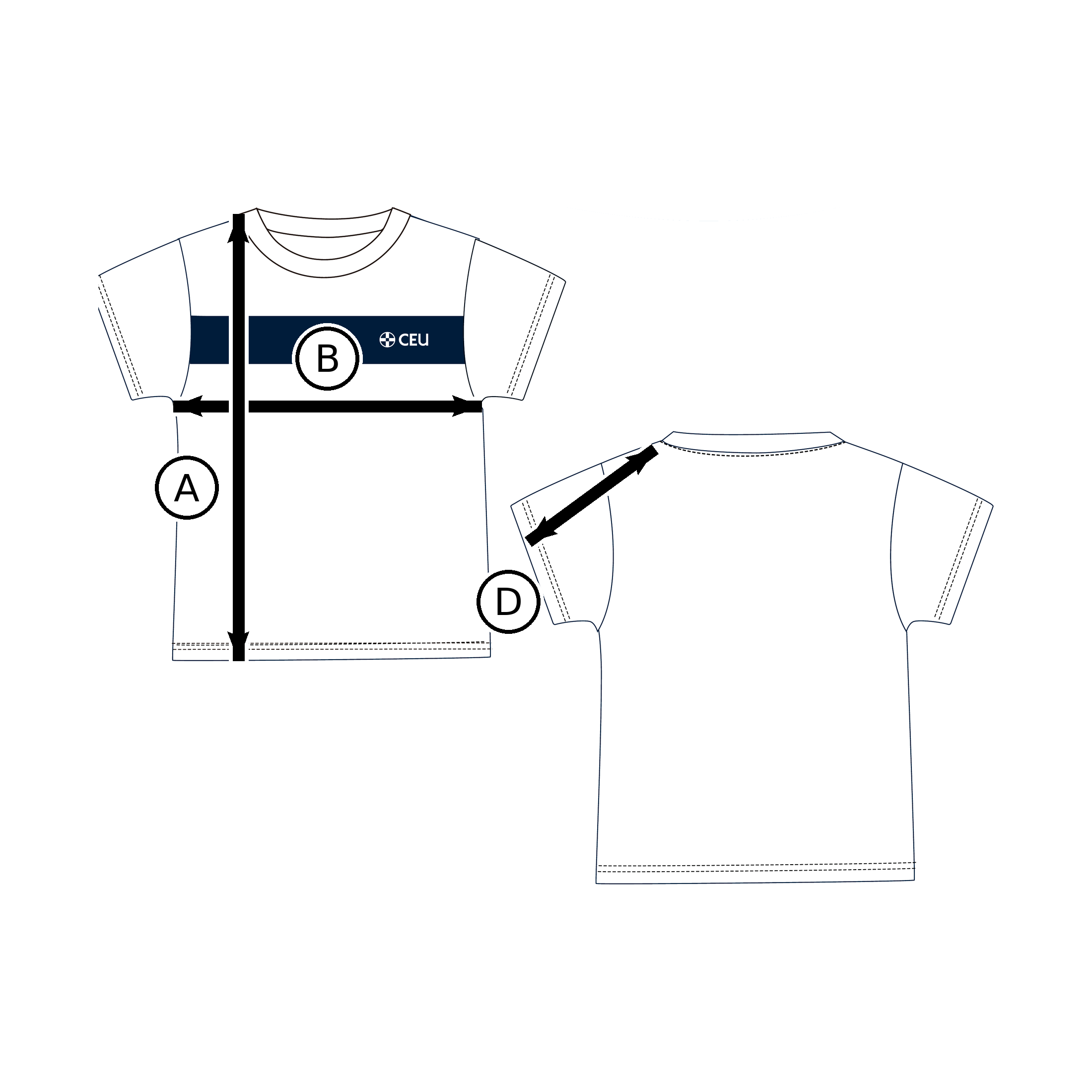 Guía de tallas 4291 – Camiseta mc fútbol blanca